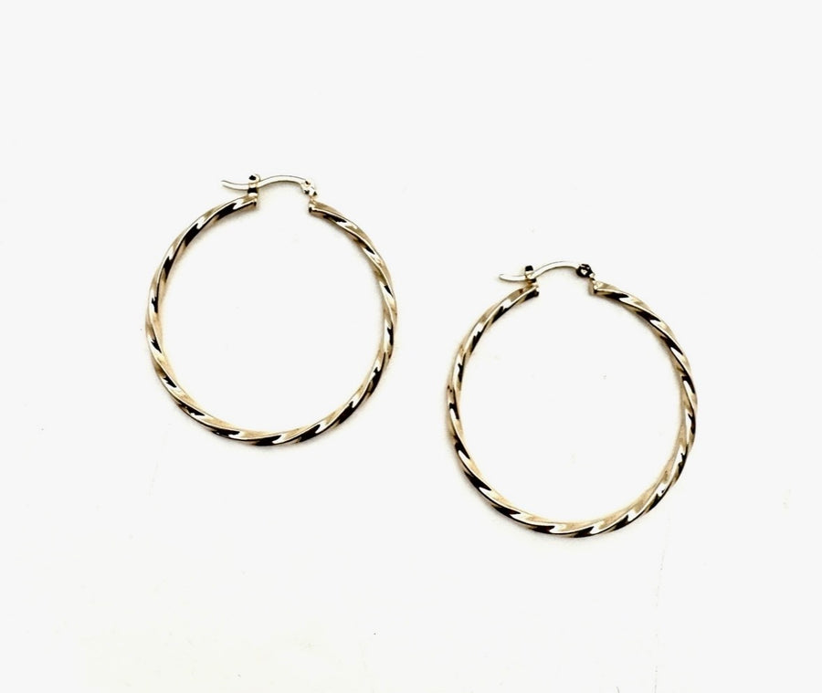 Gold Filled Twist Hoops - 1.5" or 2" - Stone Cooper