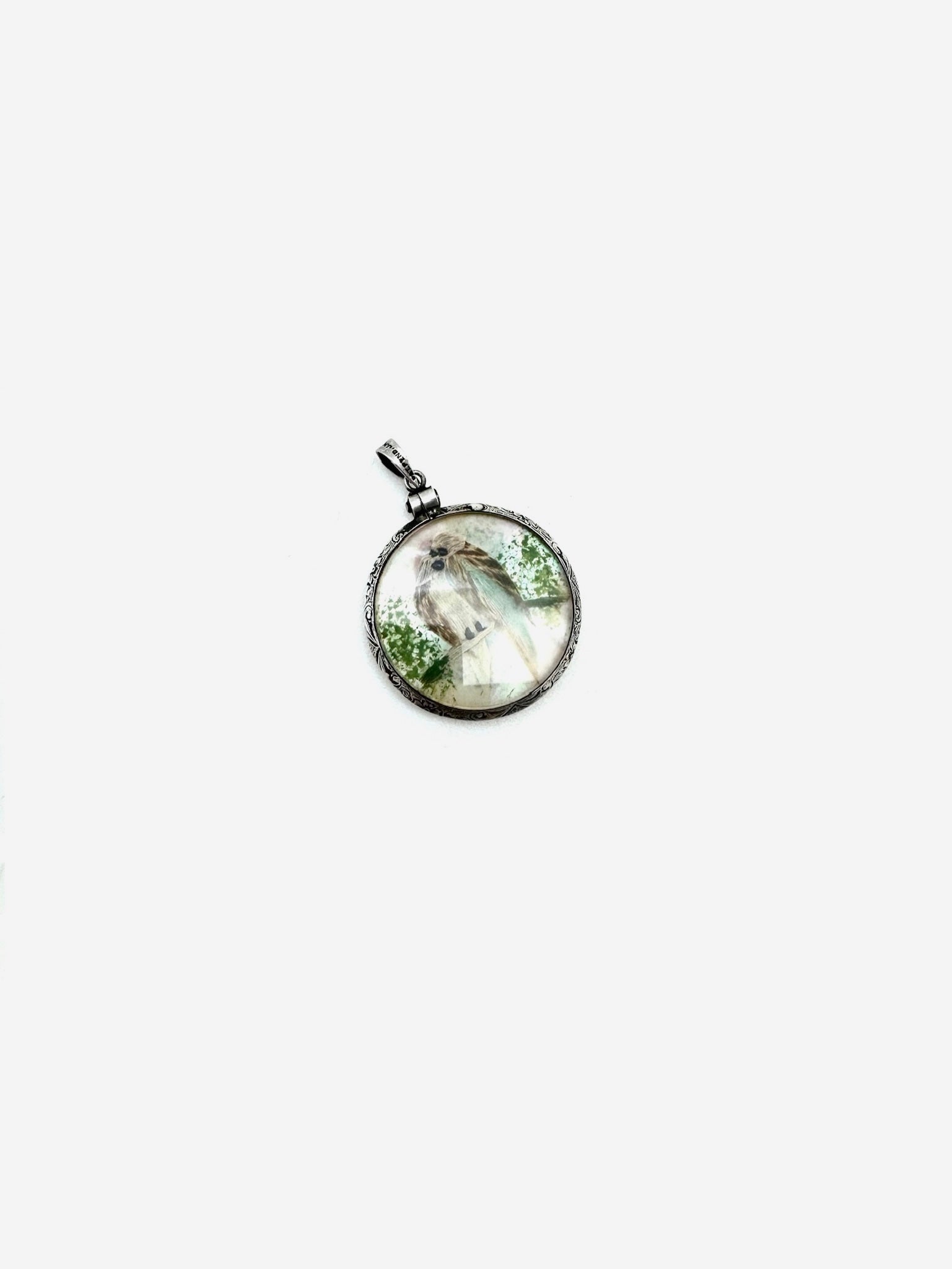 Mother of Pearl, Feather Double Sided Bird Pendant - Stone Cooper
