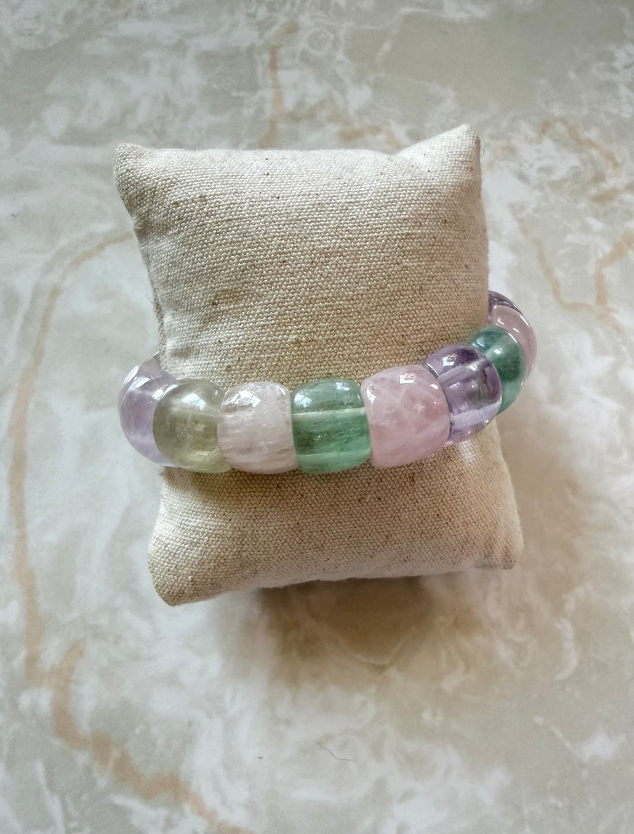 Fluorite Stretch Stone Bangle Bracelet