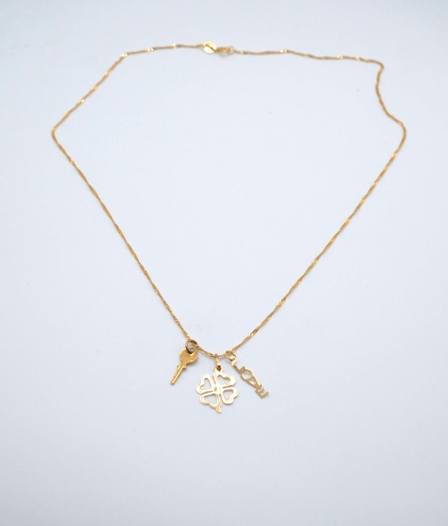Vintage 14K Good Luck Charm Necklace - Stone Cooper