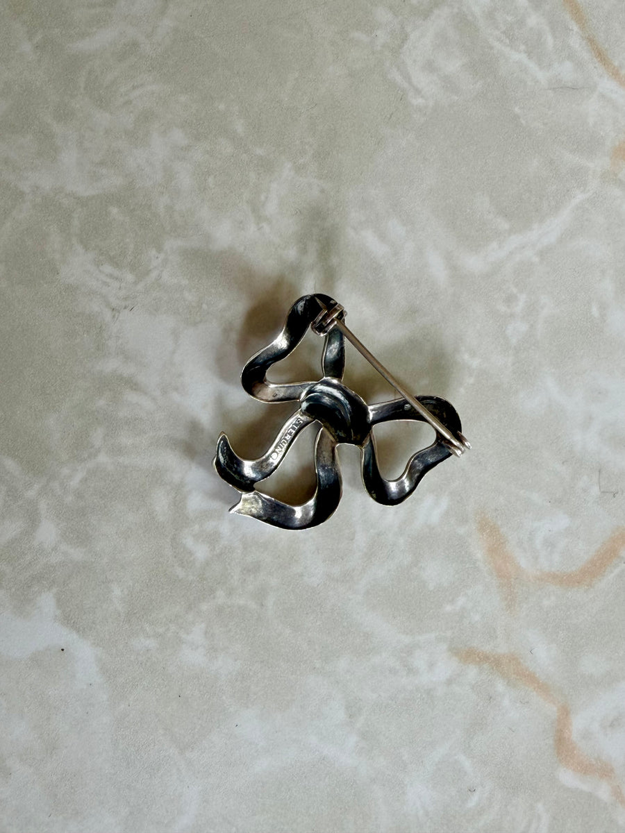 Sterling Silver Bow Brooch