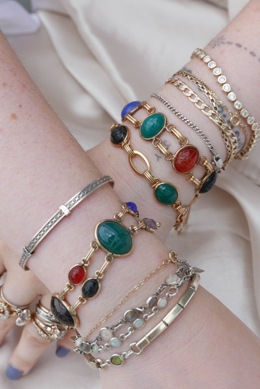 Marleen Vintage Scarab Bracelet