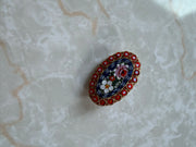 Vintage Micro-Mosaic Oval Bouquet Brooch