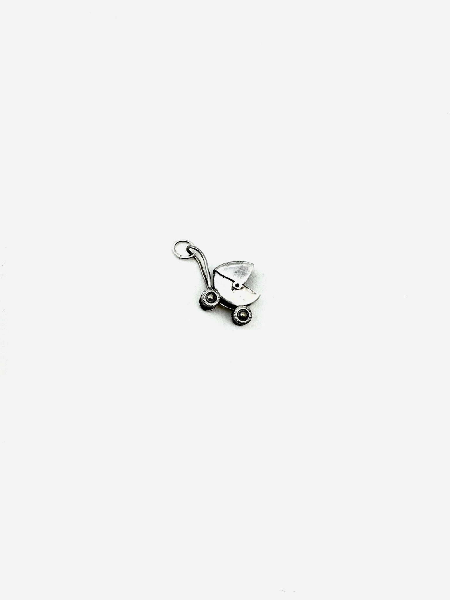 Tiny Vintage Movable Stroller Charm - Stone Cooper