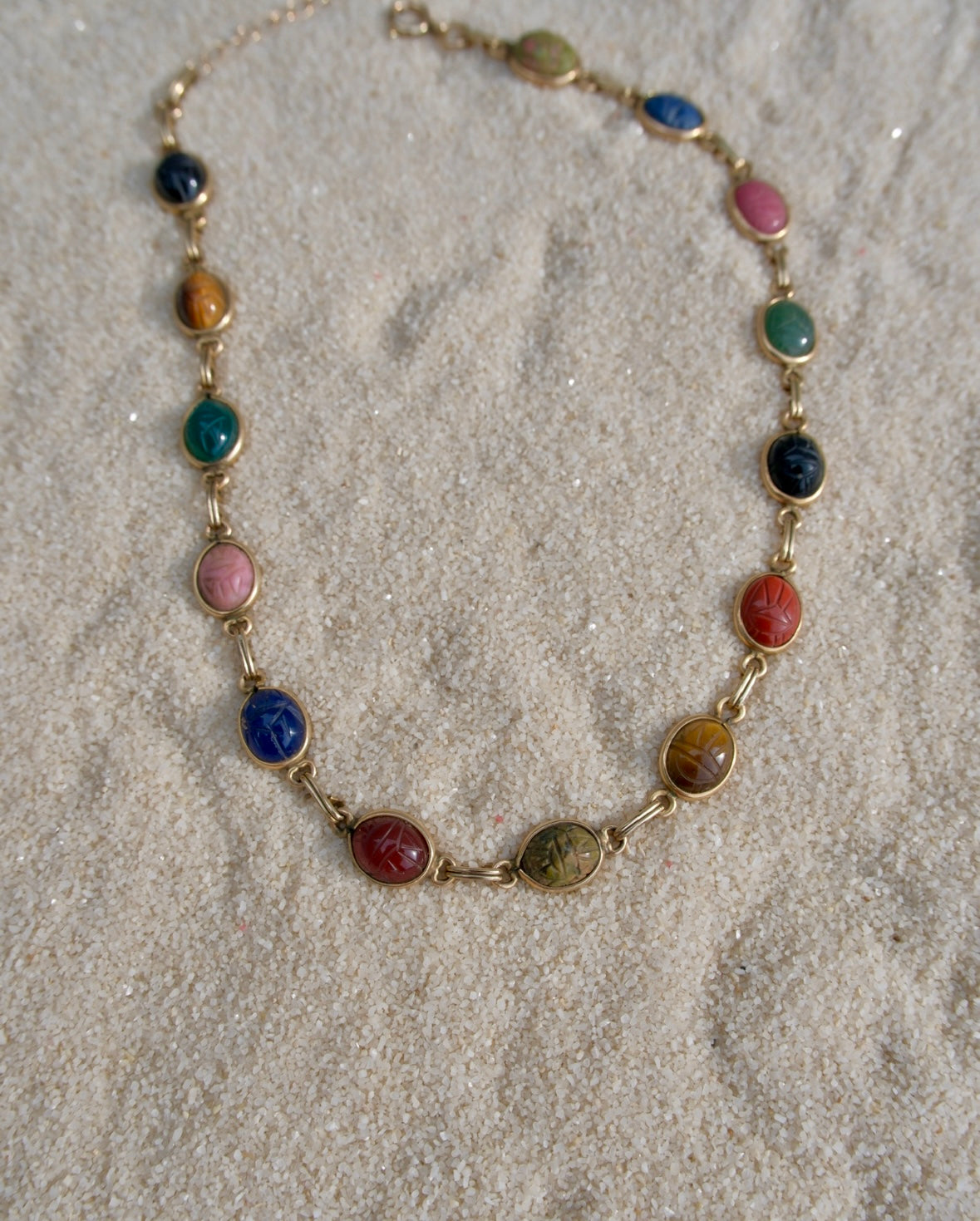 Layla Egyptian Revival Scarab Necklace - Stone Cooper
