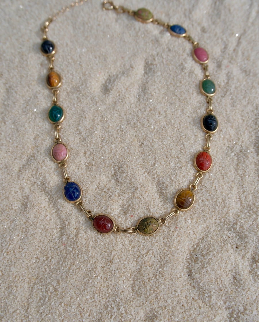 Layla Egyptian Revival Scarab Necklace