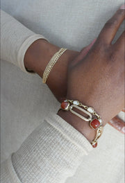 Carnelian Vintage Gold-Fill Bracelet - Stone Cooper