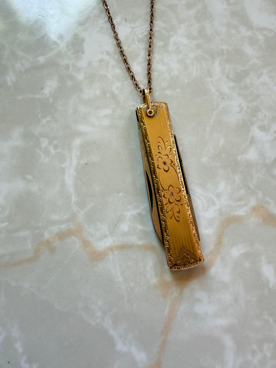 Elaine Gold-Filled Pocket Knife Necklace