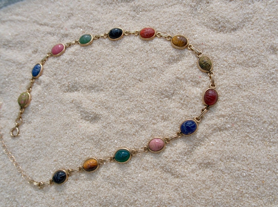Layla Egyptian Revival Scarab Necklace