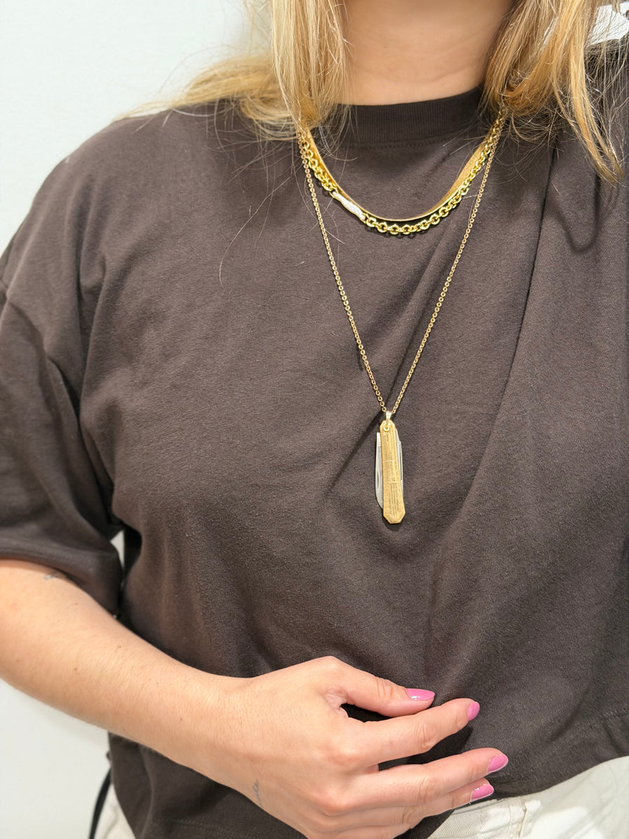 Domenico Gold-Filled Knife Necklace