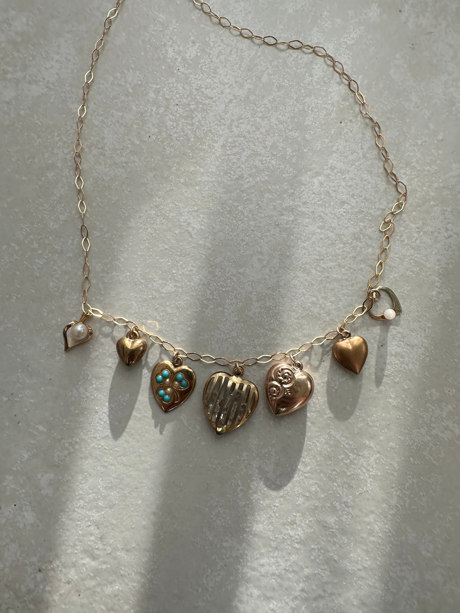 Nonnie Vintage Heart Charm Necklace