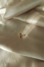 Selma Ruby and Diamond Necklace (14K or .925)