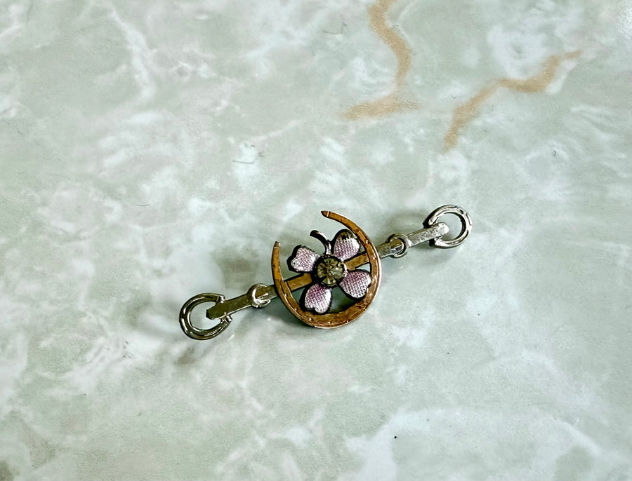 Lucky Clover and Horseshoe Vintage Lapel Pin