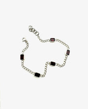 Garnet, Topaz or Amethyst Baguette Bracelet - Stone Cooper