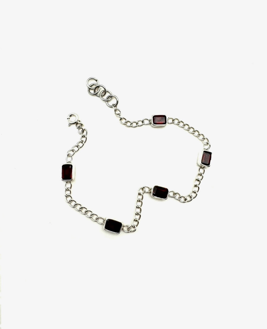 Garnet, Topaz or Amethyst Baguette Bracelet - Stone Cooper