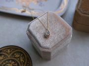 14K Vintage Diamond Teardrop Necklace - Stone Cooper