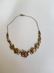 Phyllis Rose and Leaf Necklace, Bracelet Set - Stone Cooper