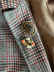 Vintage Gold-Fill Tiger's Eye Scarab Brooch