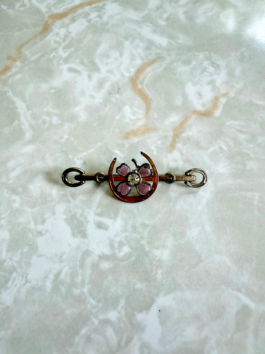 Lucky Clover and Horseshoe Vintage Lapel Pin