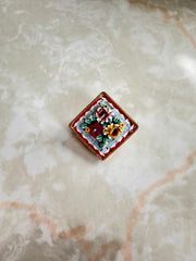 Vintage Micro-Mosaic Red Bouquet Brooch - Stone Cooper