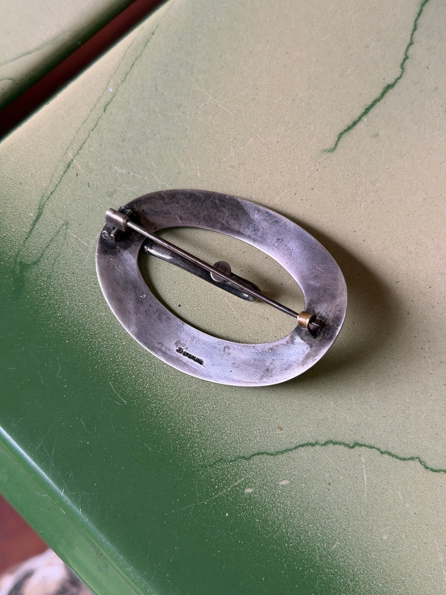 Large Vintage Sterling Buckle Brooch