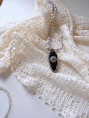 Pearl Onyx Arrowhead Necklace - Stone Cooper