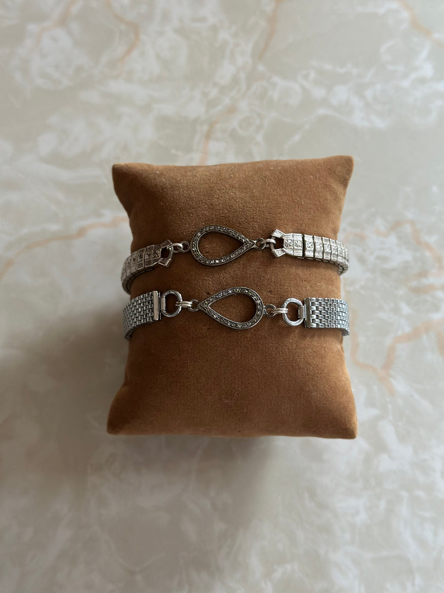 Diamond Pear Frame Vintage Watch-Band Bracelets - Stone Cooper