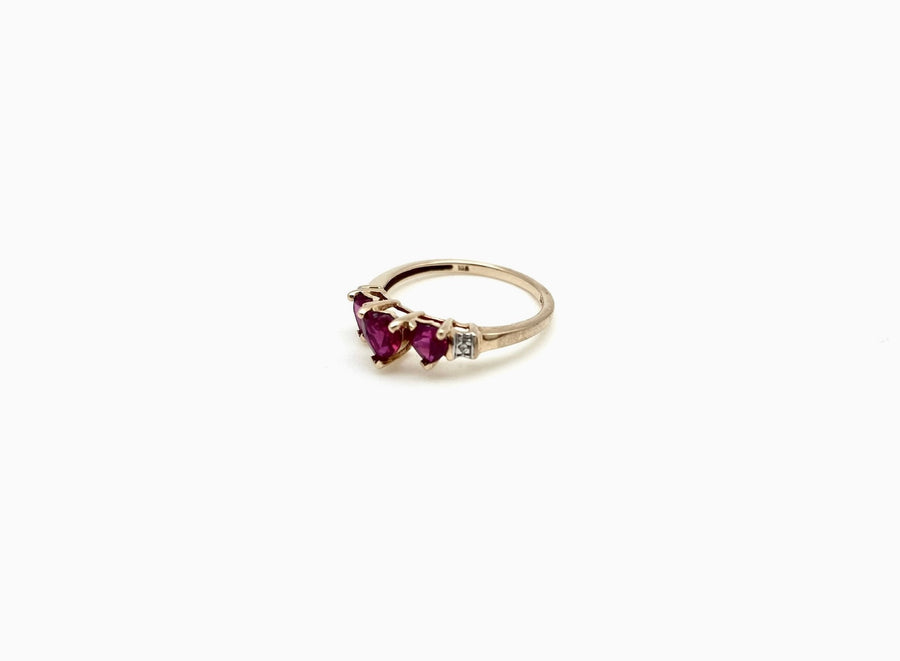 Vintage Ruby Hearts Ring 10K (7)