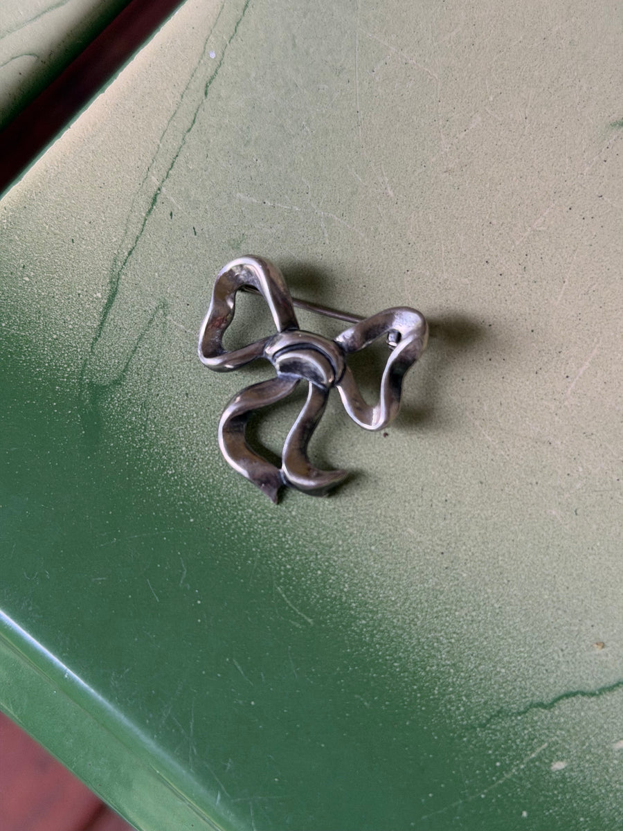 Sterling Silver Bow Brooch