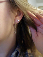 Vintage Diamond Chain Earrings (14K)