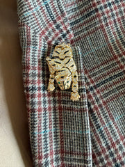 1980s Articulated Rhinestone Tiger Brooch
