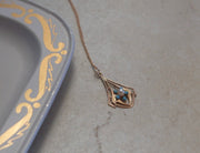 10K Antique Lavaliere Pearl Flower Necklace - Stone Cooper