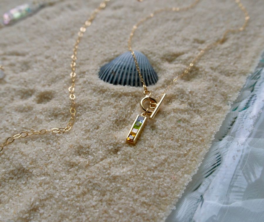 Forever Young Rainbow Gem Toggle Necklace