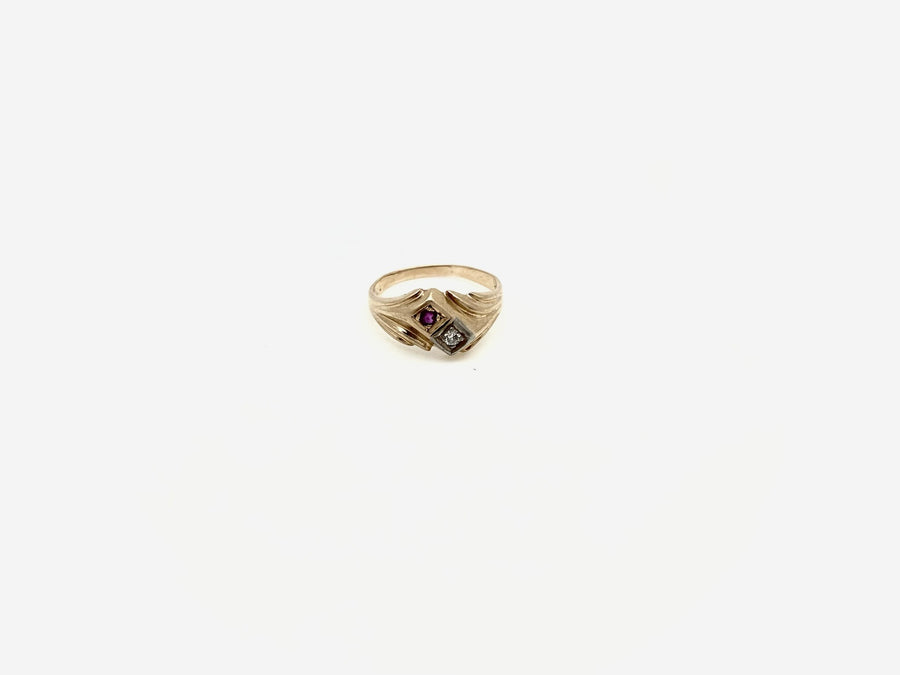 Antique Ruby, Diamond 14K Ring (6)