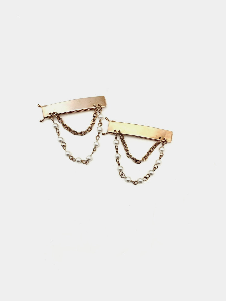 Beachcomber Pearl Hair Clips - Stone Cooper