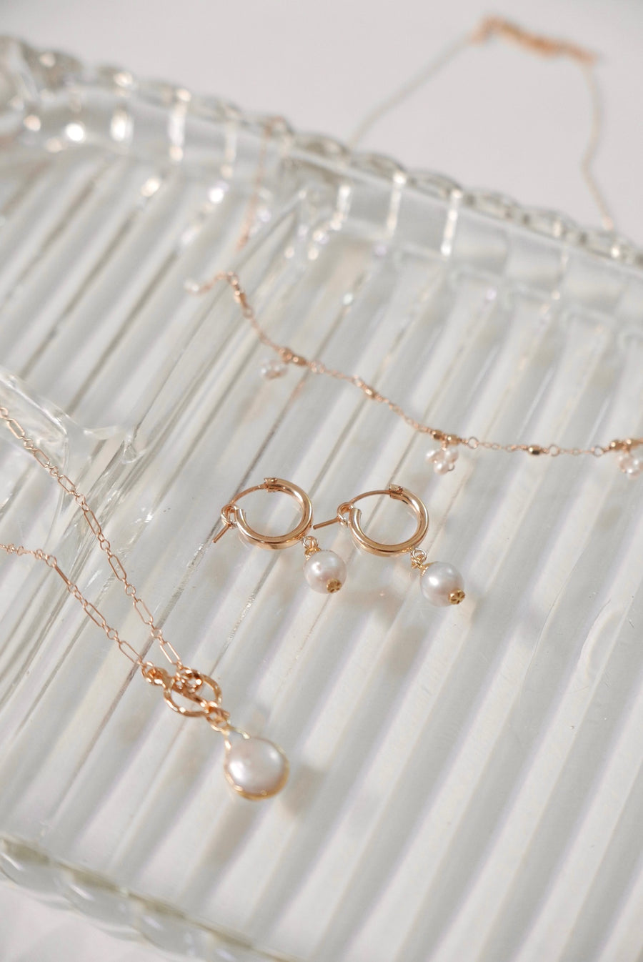 Pearl Sunbeam Hoops - Stone Cooper