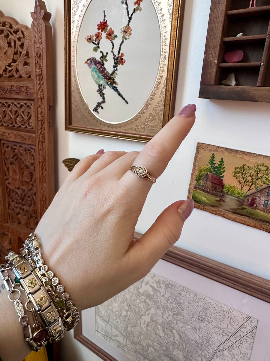 14K Yellow Gold & Platinum Diamond Ring (5.75)