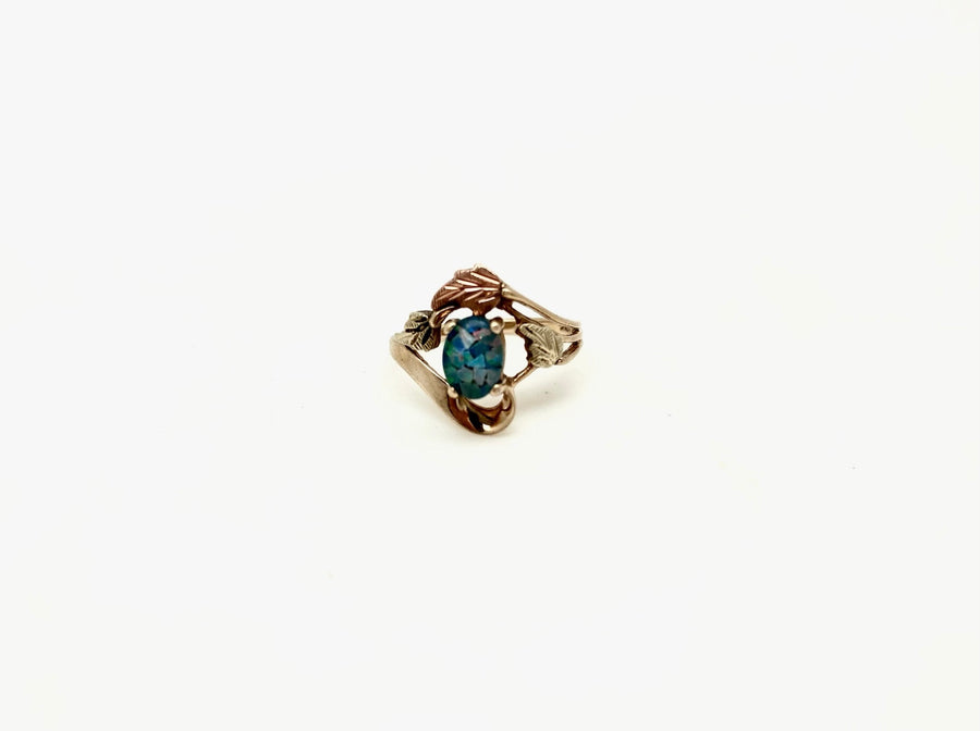 Vintage Mosaic Opal Leaf 10K Ring (6)