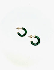 14K Gold Jade Hoops - Stone Cooper