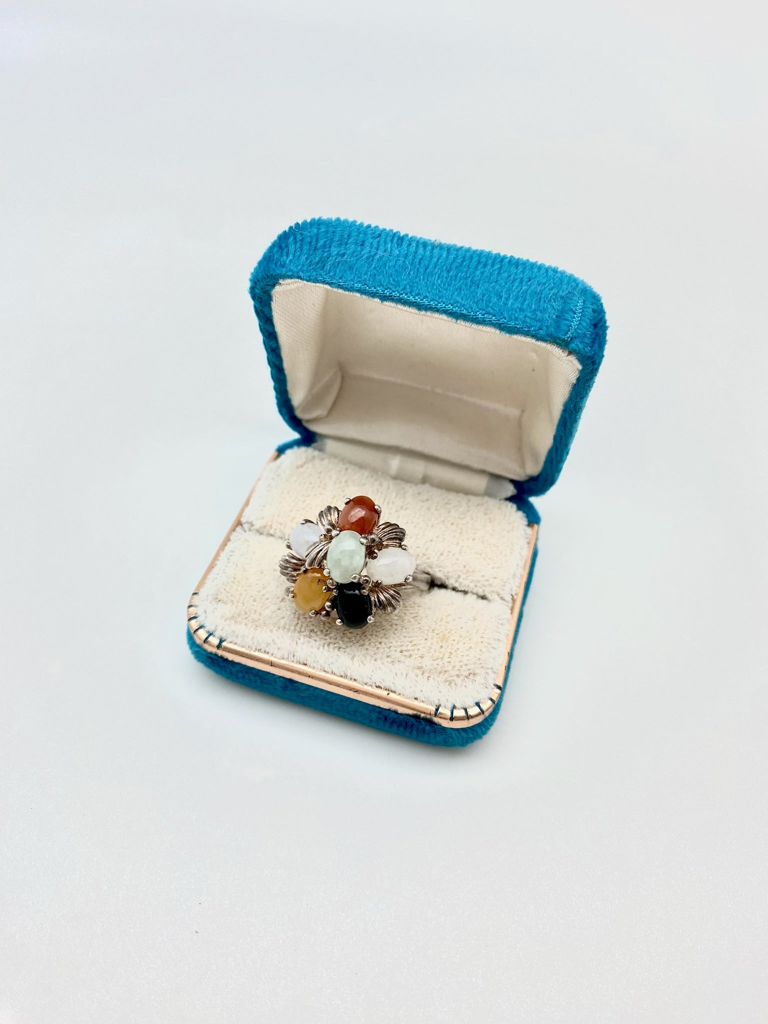 Island Time Vintage Multi Gemstone Ring (size 7) - Stone Cooper