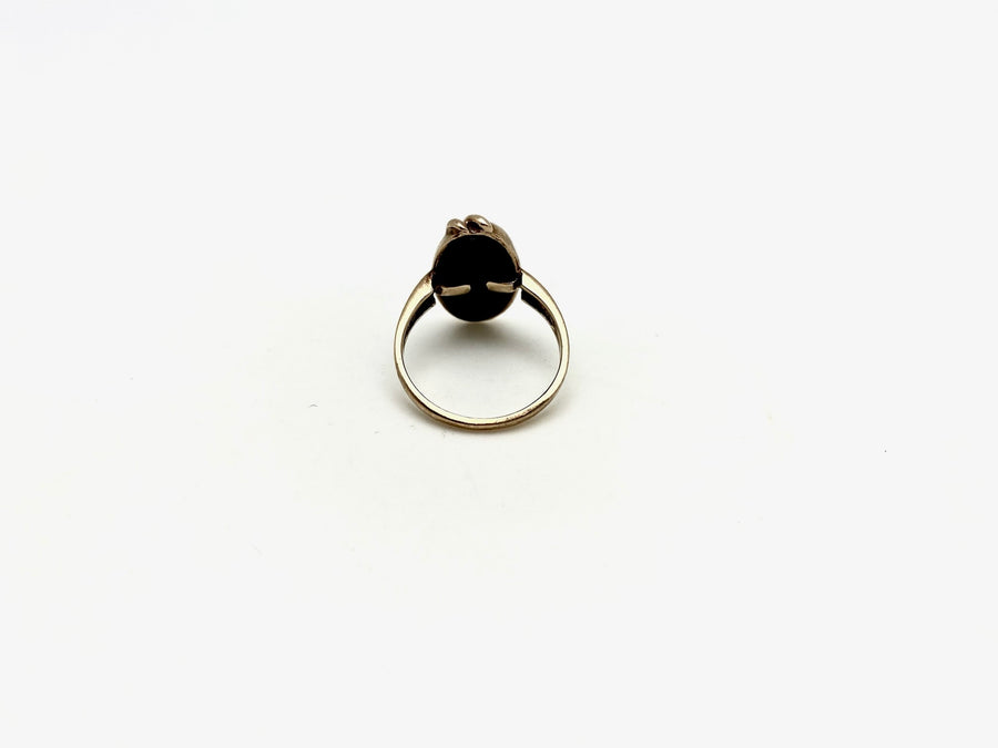 Onyx and Diamond 10K Eve Ring (6.25)