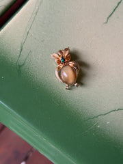 Vintage 1970s Gold-Fill Owl Brooch