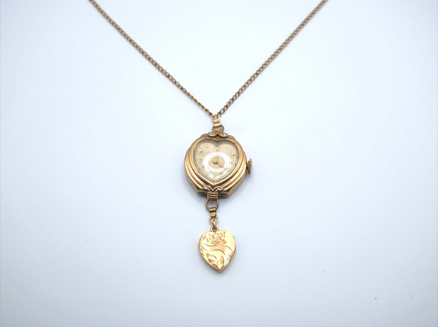 Memory in Motion- Antique Watch Locket Necklace - Stone Cooper