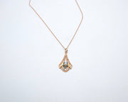 10K Antique Lavaliere Pearl Flower Necklace - Stone Cooper