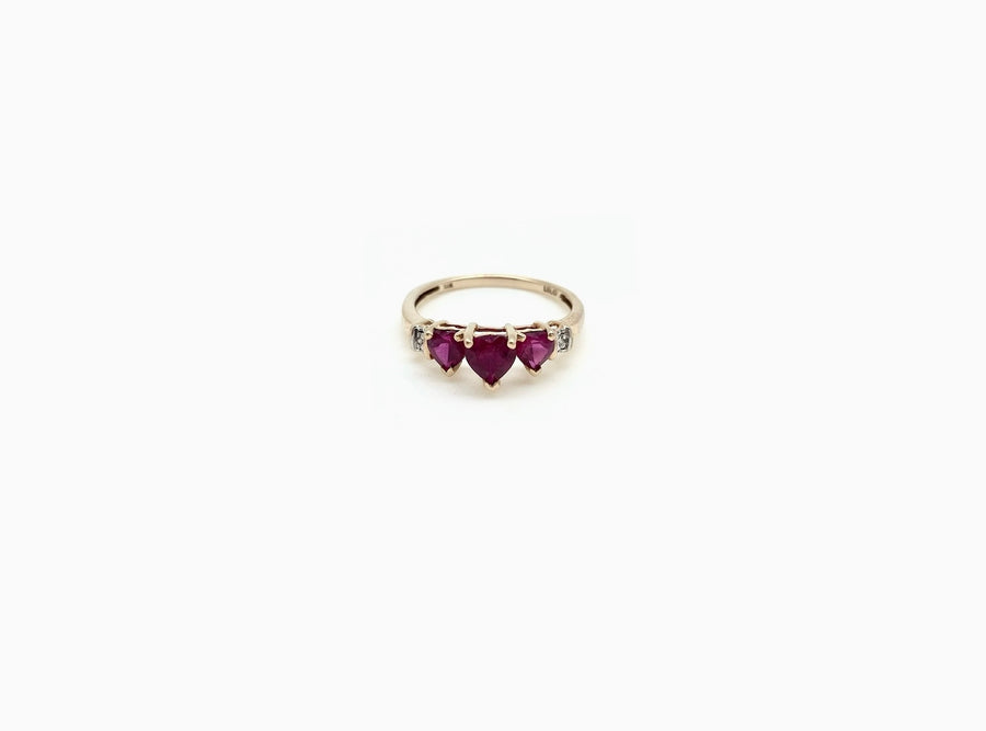 Vintage Ruby Hearts Ring 10K (7)