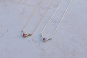 Selma Ruby and Diamond Necklace (14K or .925)