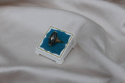 Onyx and Diamond 10K Marquis Estate Ring (6.5)