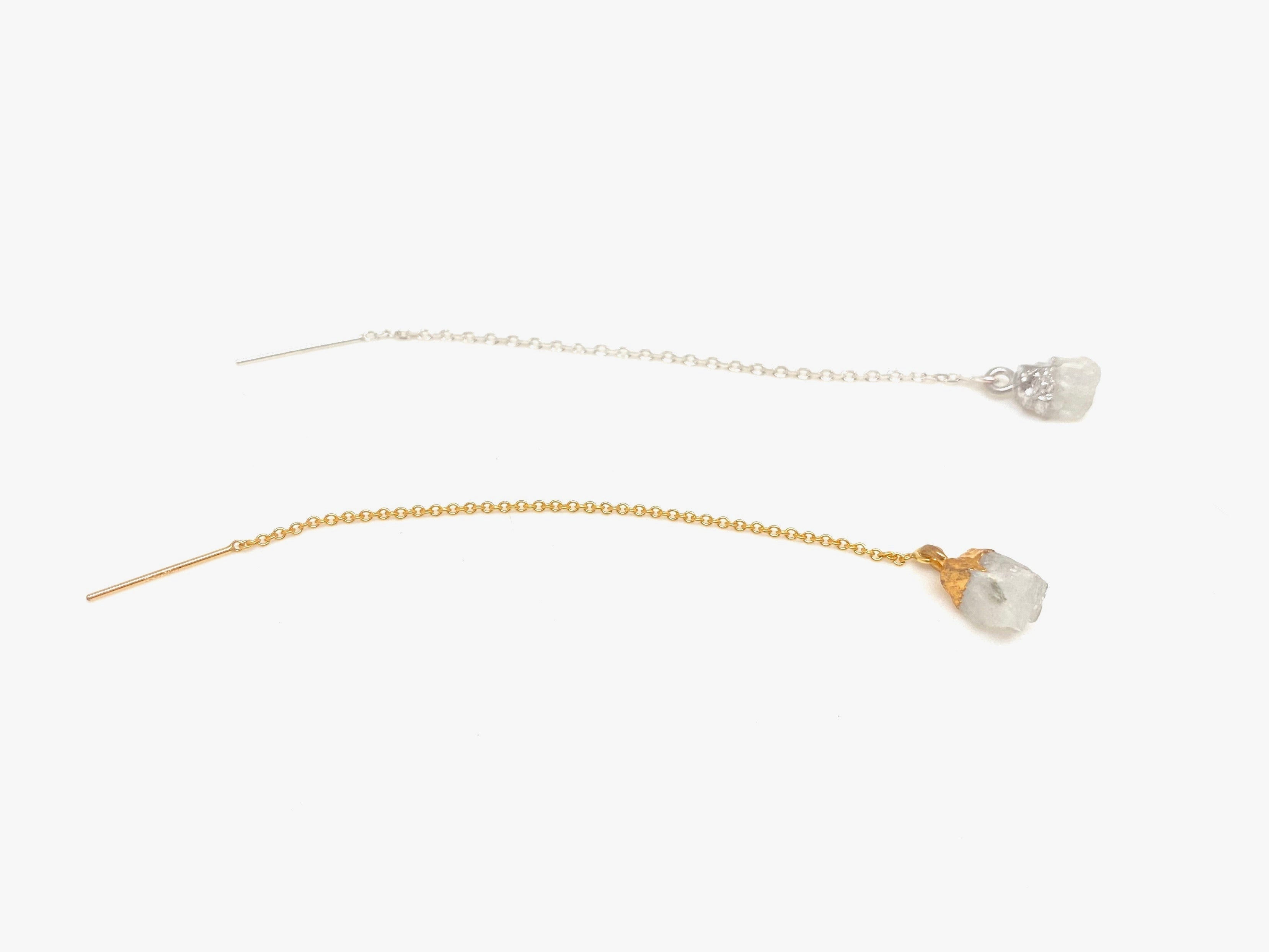 Rough Moonstone Ear Threader - Stone Cooper