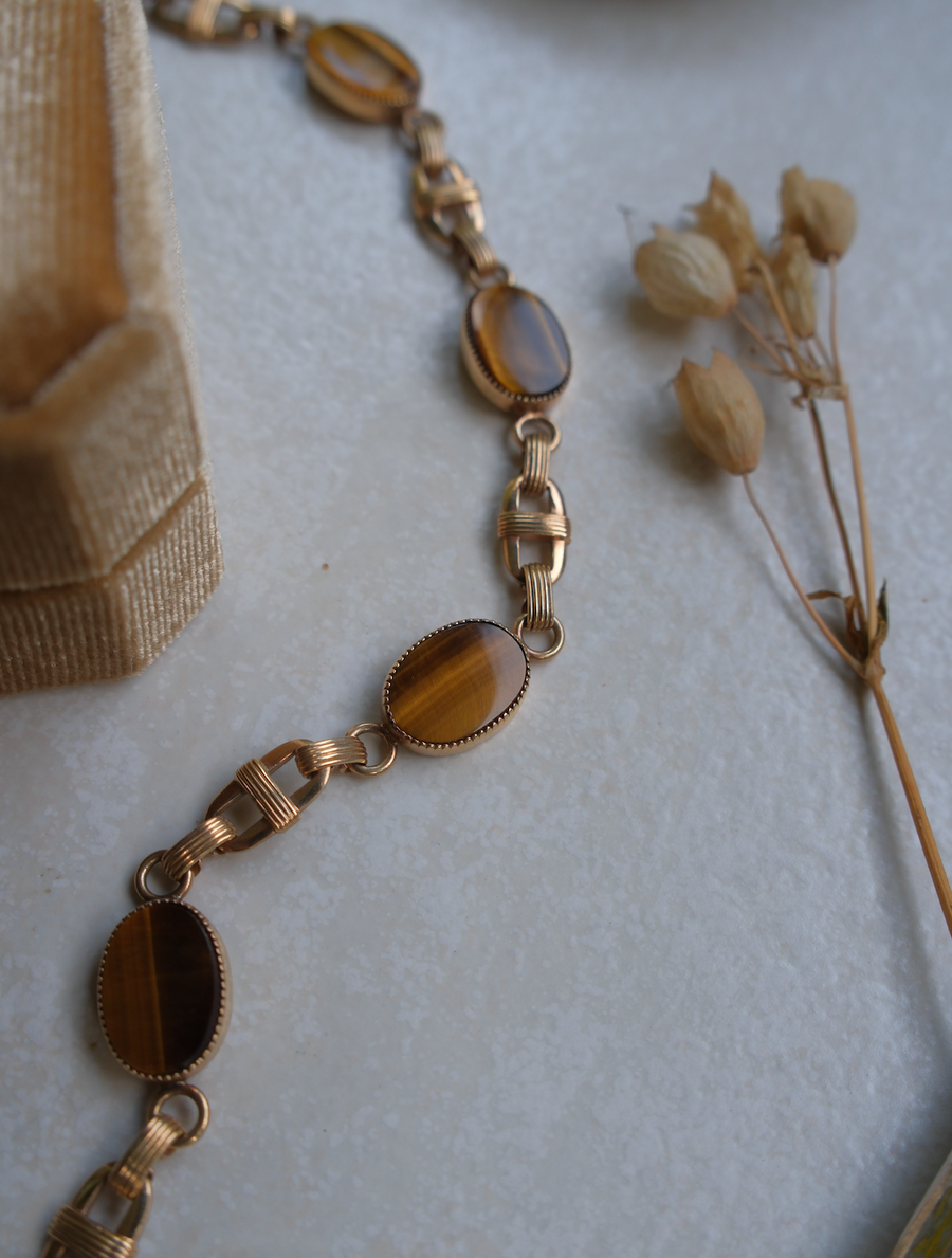 Josephine Tiger's Eye Gold-Filled Bracelet