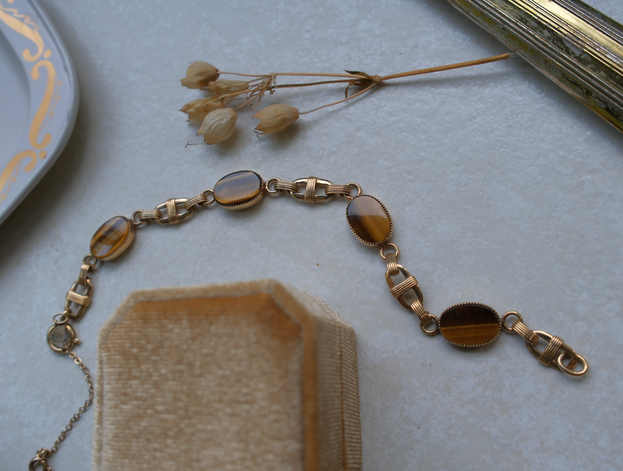 Josephine Tiger's Eye Gold-Filled Bracelet